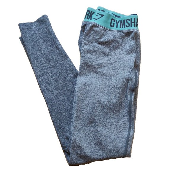 Gymshark Pants - Gymshark Flex Marled Gray and Teal Medium Leggings